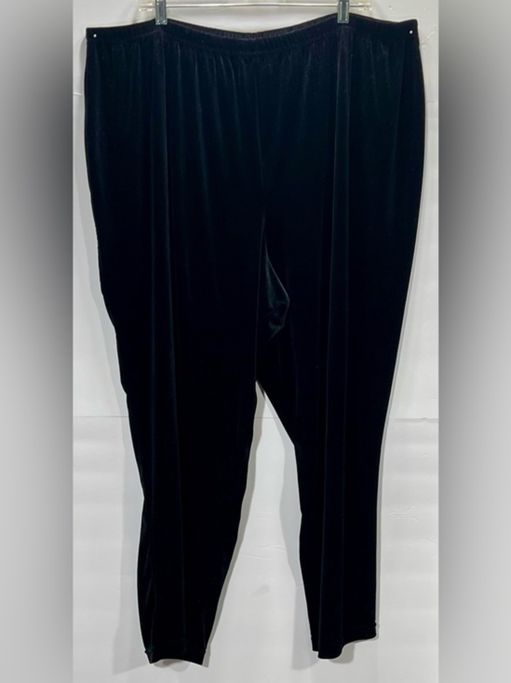 Maggie Barnes Black Straight Leg Velvet Pants